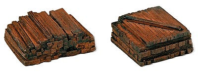 Model Railstuff 150 HO Stacked Railroad Tie Material Piles (Set of 2)