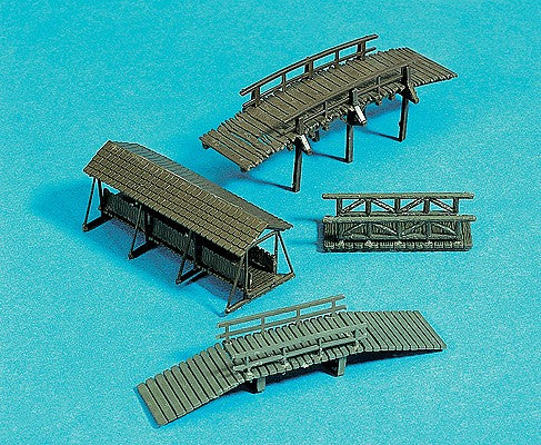 Noch 11050 HO Scale Small Bridges Plastic Kit (Pack of 4)