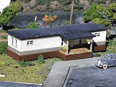 NuComp Miniatures 603 N Scale Mobile Home w/Covered Porch Building Kit