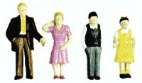 Plastruct 93357 HO 23/32" Painted Polyethylene Plastic Family Figures (Set of 9)