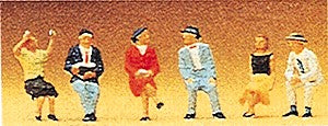 Preiser 10021 HO Seated People Figures (Set of 6)