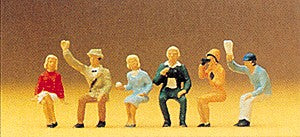 Preiser 10025 HO Seated Sports & Recreation Spectators Figures (Set of 6)
