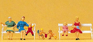 Preiser 10051 HO Women & Children Sitting Figures (Set of 6)