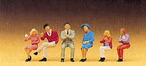 Preiser 10096 HO Seated Pedestrians Figures # 2 (Set of 6)