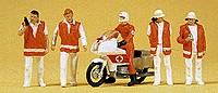 Preiser 10100 HO Emergency Personnel Figure with Motorcycle (Set of 5)