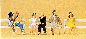 Preiser 10180 HO Seated Couples on Bench Figures (Set of 6)