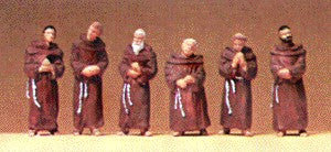 Preiser 10198 HO Franciscan Friars Figures (Set of 6)