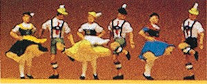 Preiser 10240 HO Bavarian Folk Dancers Figures (Set of 6)