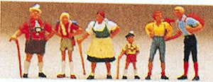 Preiser 10280 HO Alpine Family Figures (Set of 6)