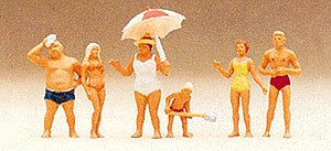 Preiser 10283 HO Family Krause at Beach Figures (Set of 6)