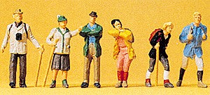 Preiser 10290 HO Wanderer-Hikers Figures (Set of 6)