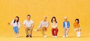Preiser 10297 HO Seated Teenagers Figures (Set of 6)