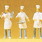 Preiser 10329 HO Scale Working Kitchen Cooks Figures (Set of 5)