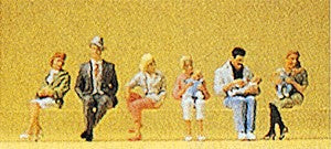 Preiser 10332 HO Seated People Figures (Set of 6)
