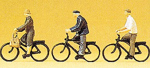 Preiser 10333 HO Cyclists Figures with Bike (Set of 3)