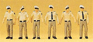 Preiser 10340 HO Scale Walking German Policemen Figures (Set of 6)