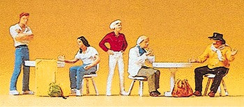Preiser 10349 HO Students & Artist In Street Cafe Figures (Set of 5)