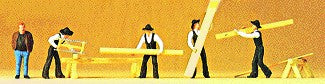 Preiser 10376 HO Working Carpenters Figures (Set of 5)