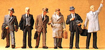 Preiser 10381 HO Businessmen Figures with Coat (Set of 6)