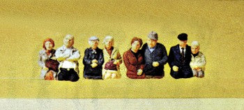 Preiser 10387 HO Seated Couple Passengers Figures (Set of 8)