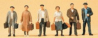Preiser 10403 HO Standing Travelers Figures with Luggage #1 (Set of 6)