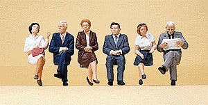 Preiser 10434 HO Sitting Travelers Figures (Set of 6)