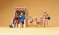 Preiser 10438 HO Sun Bathers Figures with Beach Hut (Set of 6)