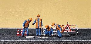 Preiser 10445 HO City Workers Figures with Accessories (Set of 6)