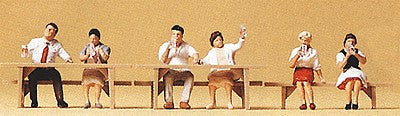 Preiser 10448 HO In The Beer Garden Figures (Set of 6)