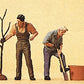 Preiser 10466 HO Men Planting Trees Figures (Set of 4)