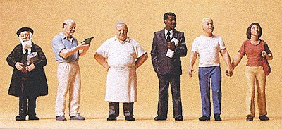 Preiser 10471 HO American Pedestrians Figures #2 (Set of 6)