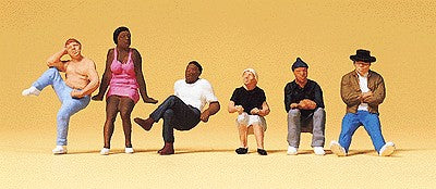 Preiser 10474 HO Seated People Figures (Set of 6)