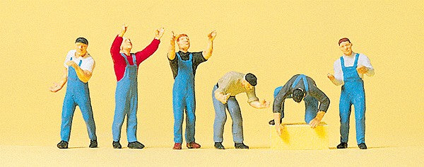 Preiser 10497 HO Men Working on Scaffoldding Figures (Set of 6)