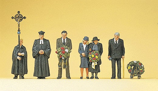 Preiser 10519 HO Scale Protestant Funeral Figures (Set of 6)