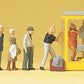 Preiser 10523 HO Waiting Persons At The Phone Booth Figures (Set of 6)