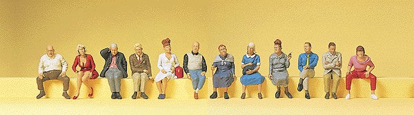 Preiser 10524 HO Seated Travelers Figures (Set of 14)