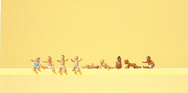Preiser 10529 HO Assorted Babies Figures (Set of 9)