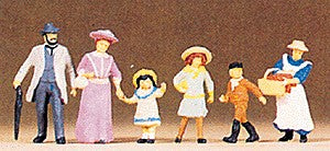 Preiser 12132 HO 1900's Walking Family Figures (Set of 6)