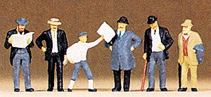 Preiser 12133 HO 1900's Men Passengers Figures (Set of 6)