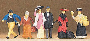 Preiser 12138 HO 1900's Travelers & Passers-By Figures (Set of 6)