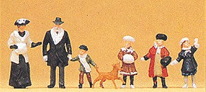 Preiser 12184 HO 1900''s Passers-By Wearing Winter Clothes Figures (Set of 7)