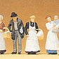 Preiser 12193 HO At The Grocer's Shop Figures (Set of 7)