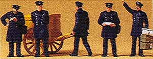 Preiser 12198 HO 1900's Post Officials Figures with Accessories (Set of 5)