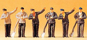 Preiser 14014 HO Railroad Personnel Steam Engine Crew Figures (Set of 6)