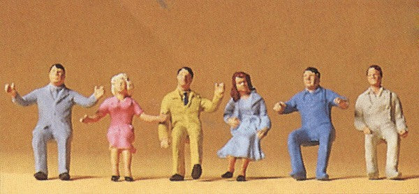 Preiser 14015 HO Seated Motorists Figures (Set of 6)