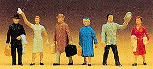 Preiser 14020 HO Walking Passengers Figures (Set of 6)