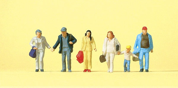 Preiser 14042 HO Walking Passers-By Wearing Coats Figures (Set of 6)