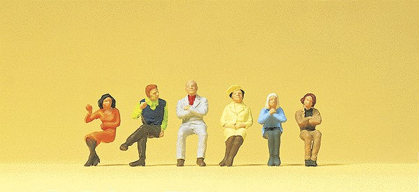 Preiser 14073 HO Seated Persons Figures (Set of 6)