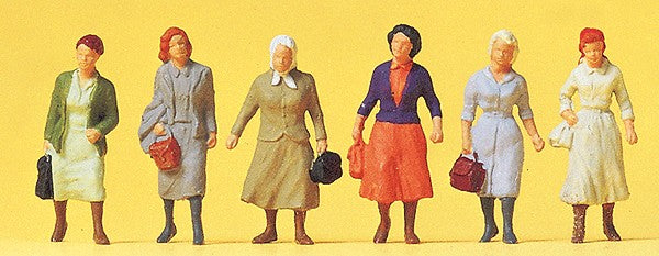Preiser 14085 HO Female Commuters on Way to Railway Figures (Set of 6)