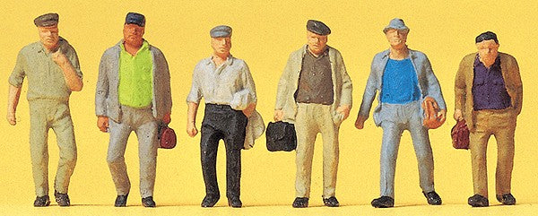 Preiser 14086 HO Male Commuters on the Way to Railway Figures (Set of 6)